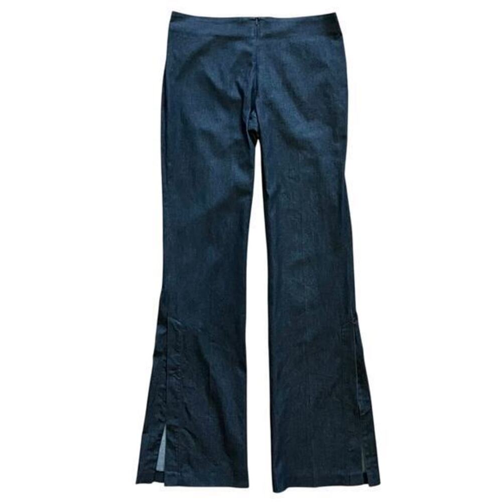 Barbara Bui Initials Flare Leg Split Hem Dark Jeans Y2K Denim Pants